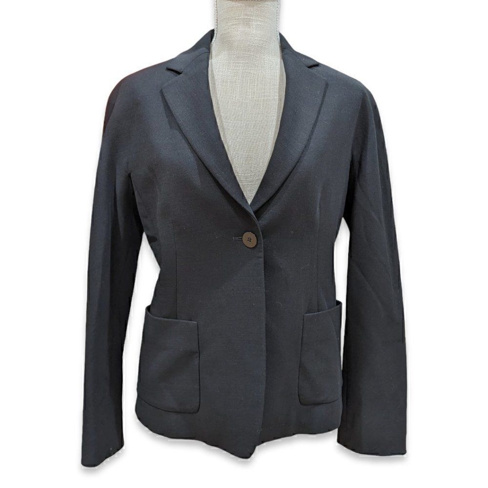Donna Karan Signature Women's Black Single Button Wool Blazer Size US 8